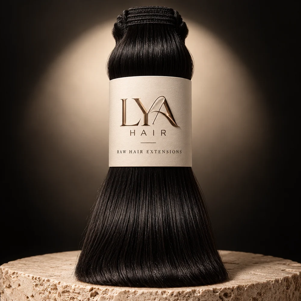 Mèches lisses dans leur bandeau ivoire LYA HAIR cuivré